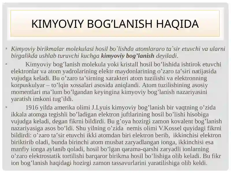 Kimyoviy bog’lanish 4