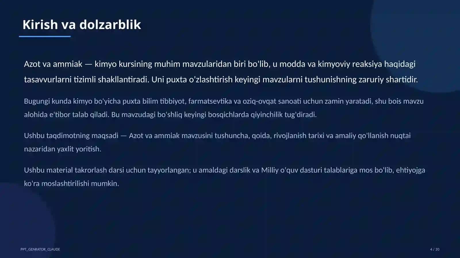 Azot va ammiak (9-sinf) 4