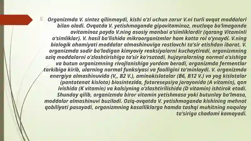 Vitaminsimon moddalar. Antivetaminlar 4