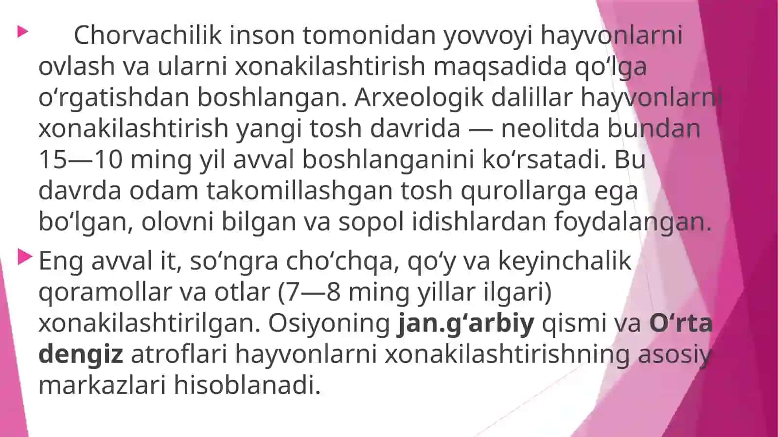 CHORVACHILIK TARMOG’I 4