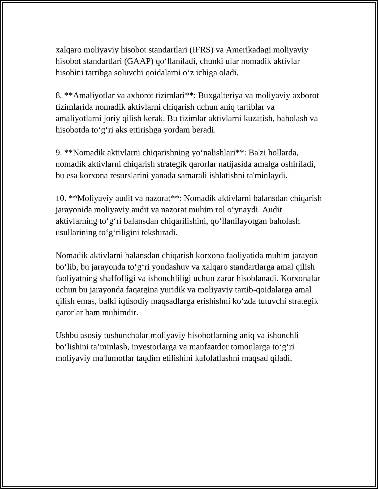 Nomadik aktivlardan foydalishni toxtatish va balansdan chiqish hisobi 4