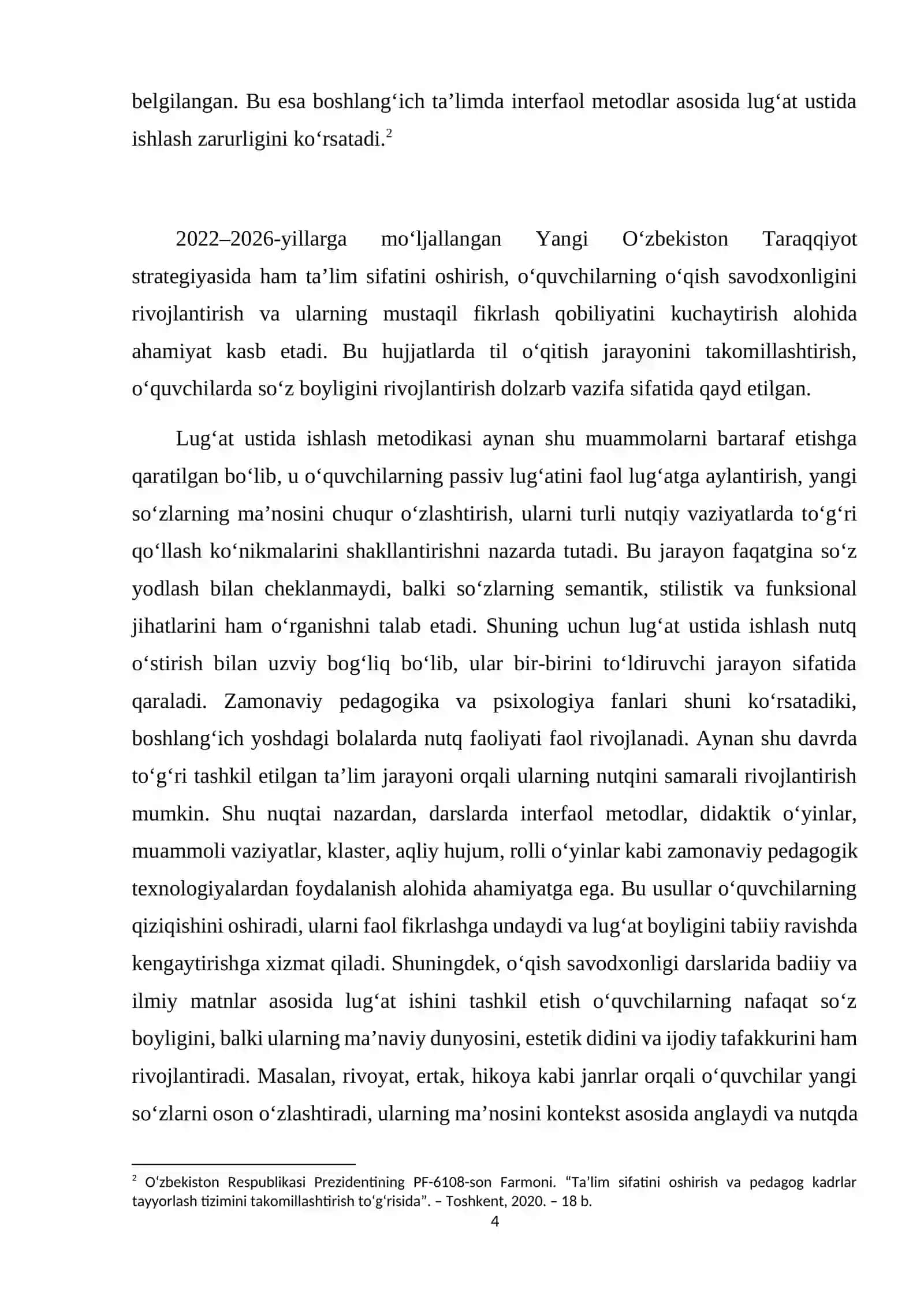 Ona tili va oʻqish savodxonligi darslarida lugʻat ustida ishlash va nutq oʻstirish metodikasi 4