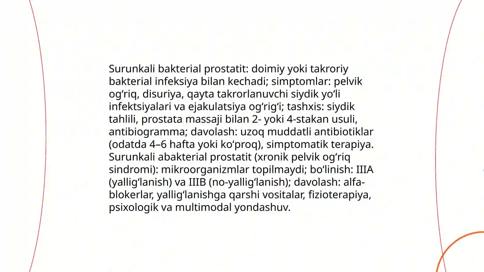 O‘tkir va surunkali prostatitlar 4