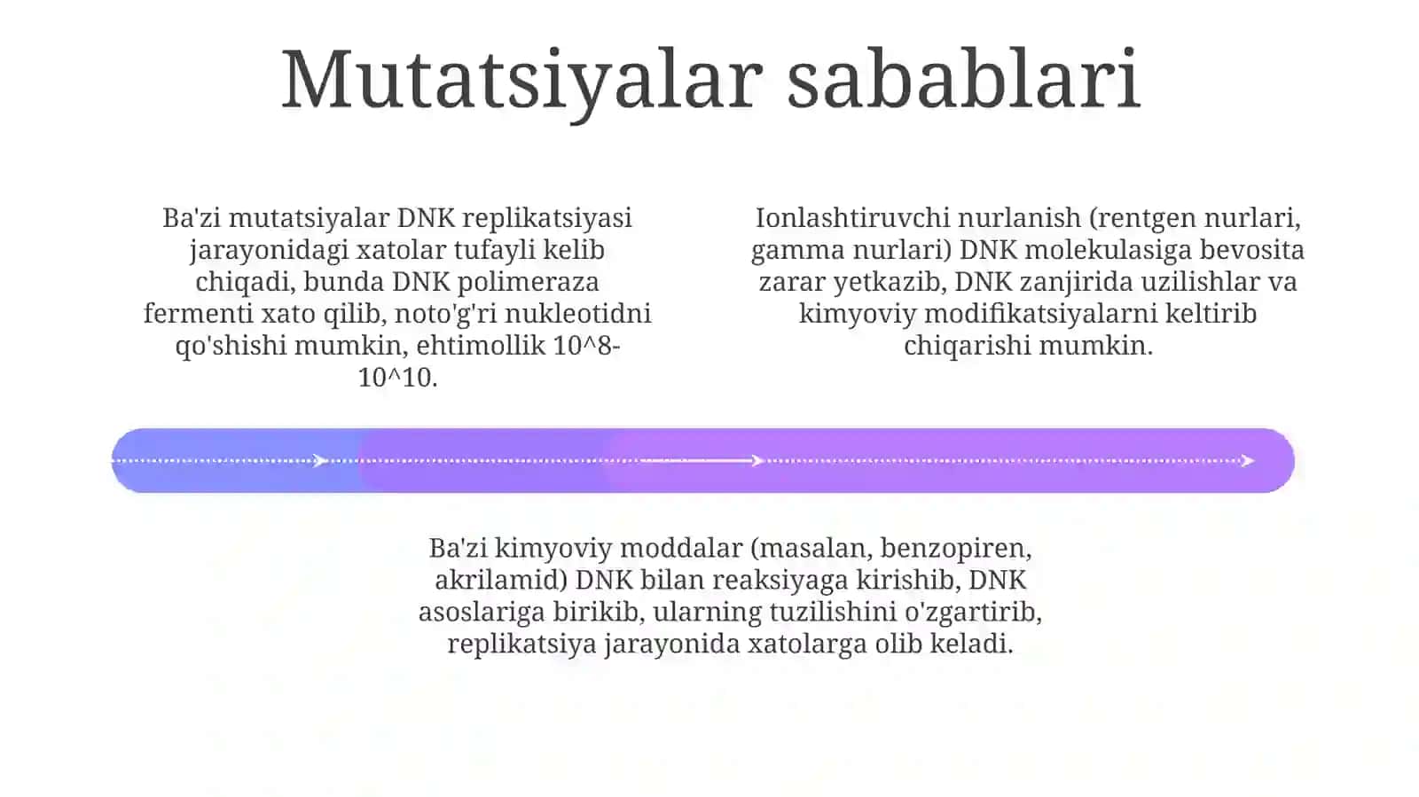 Mutatsiya nima? Uning sabablari,shakllari, ahamiyati va biologik oqibati 4