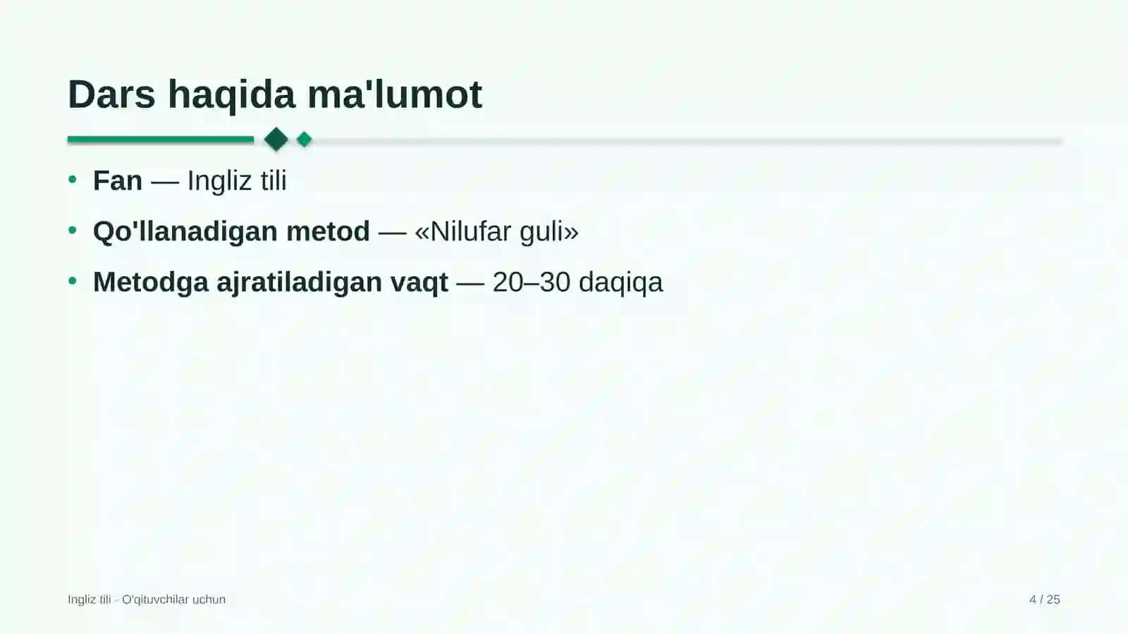 ingliz tili darslarida nilufar guli metodidan foydalanish 5643 4