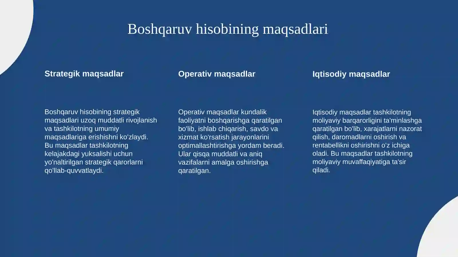 Boshqaruv hisobining mohiyati 4