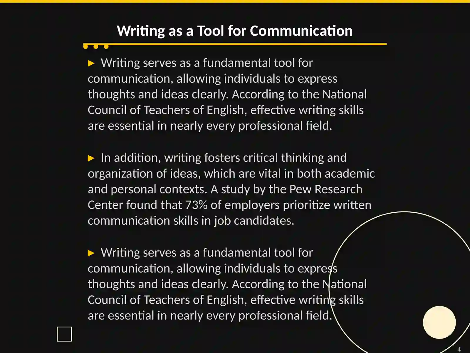 Reading and writing 4