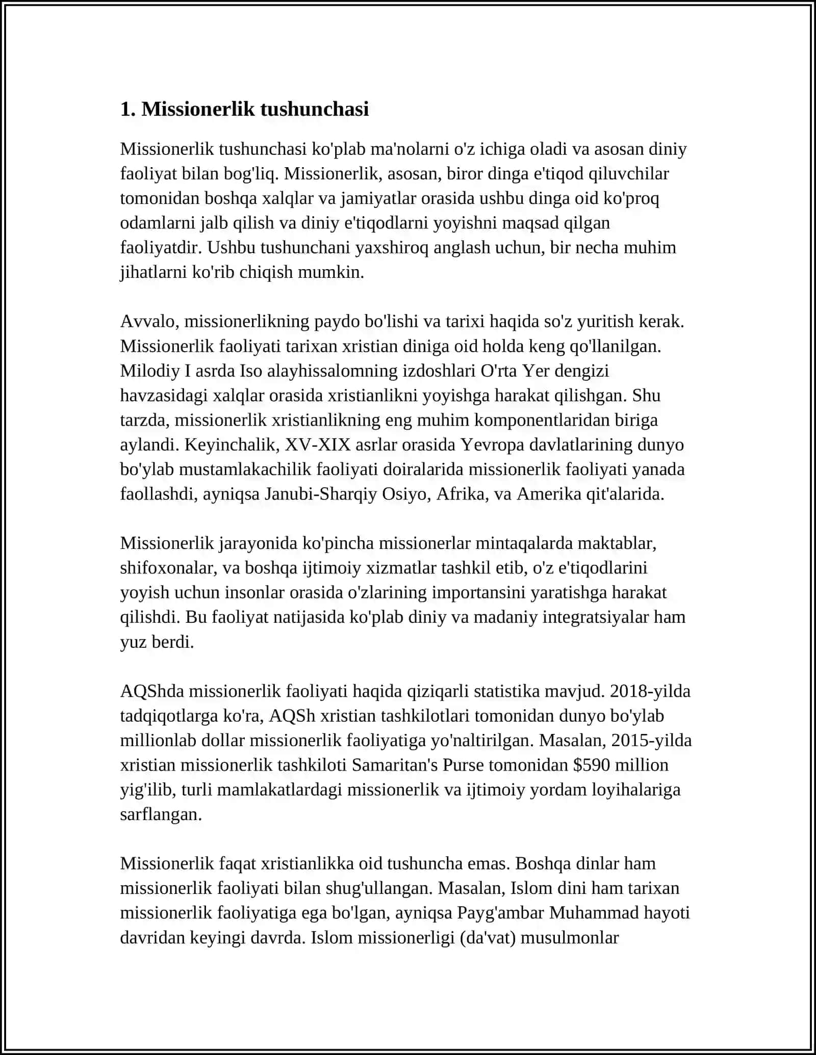 MISSIONERLIK VA PROZELITIZM TUSHUNCHASINING MOHIYATI VA RIVOJLANISH BOSQICHLARI 4