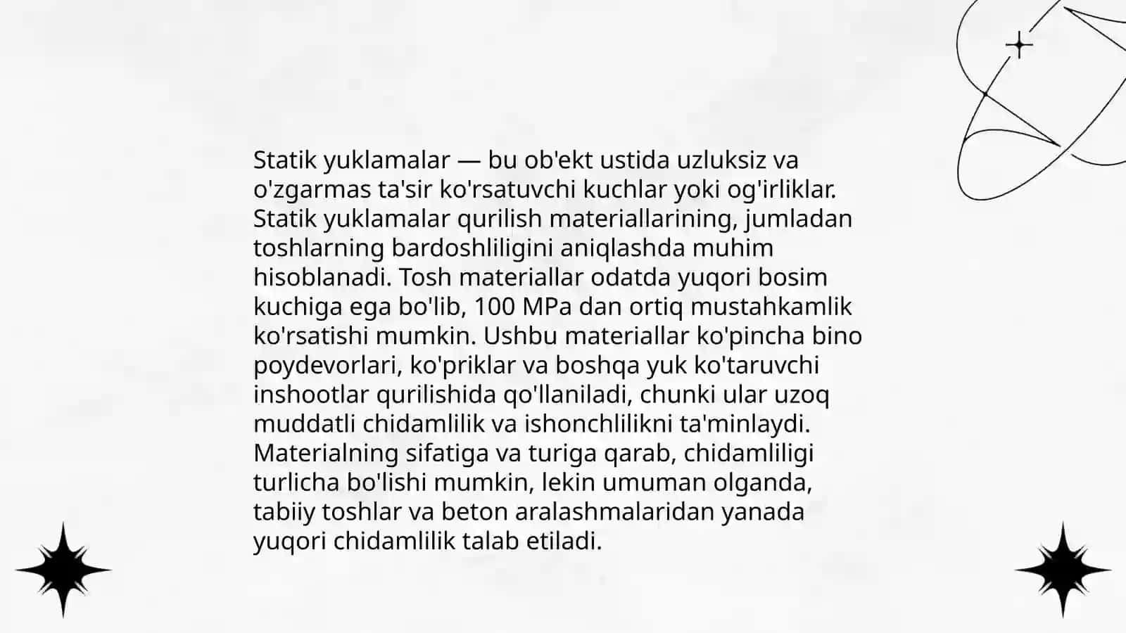 Tosh materiallarni me’yoriy hujjatlar javob berishni taxlil qilish 4