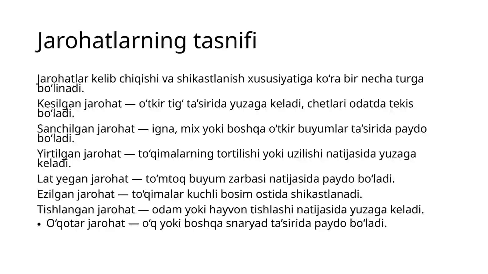 Jarohatlar 4