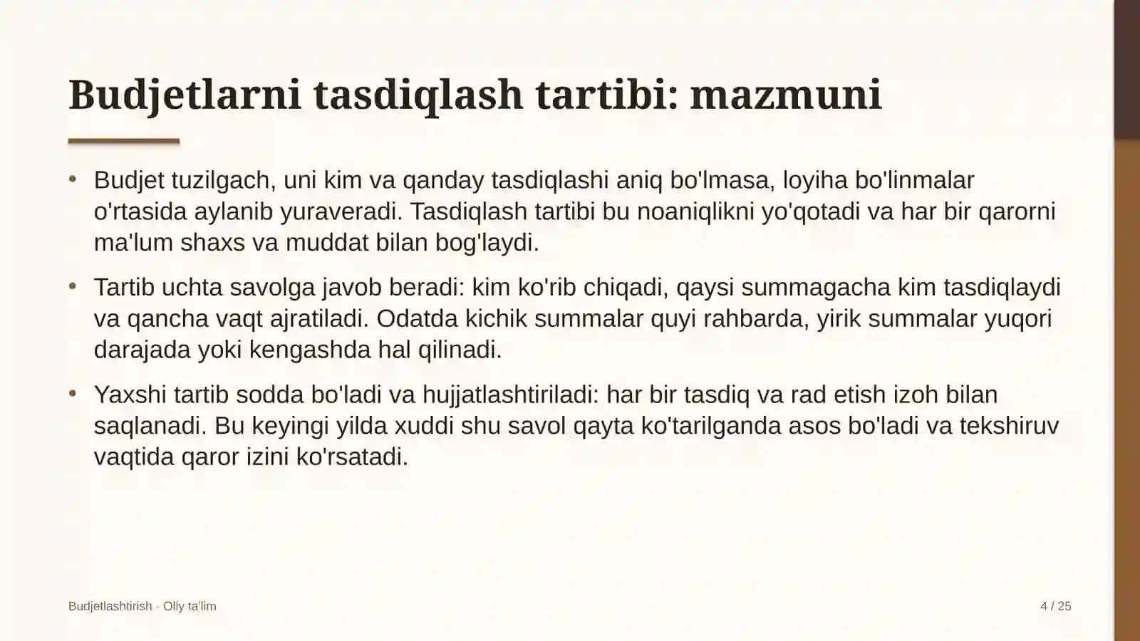 asalarichilikda budjetlarni tasdiqlash tartibini ishlab chiqish 9054 4