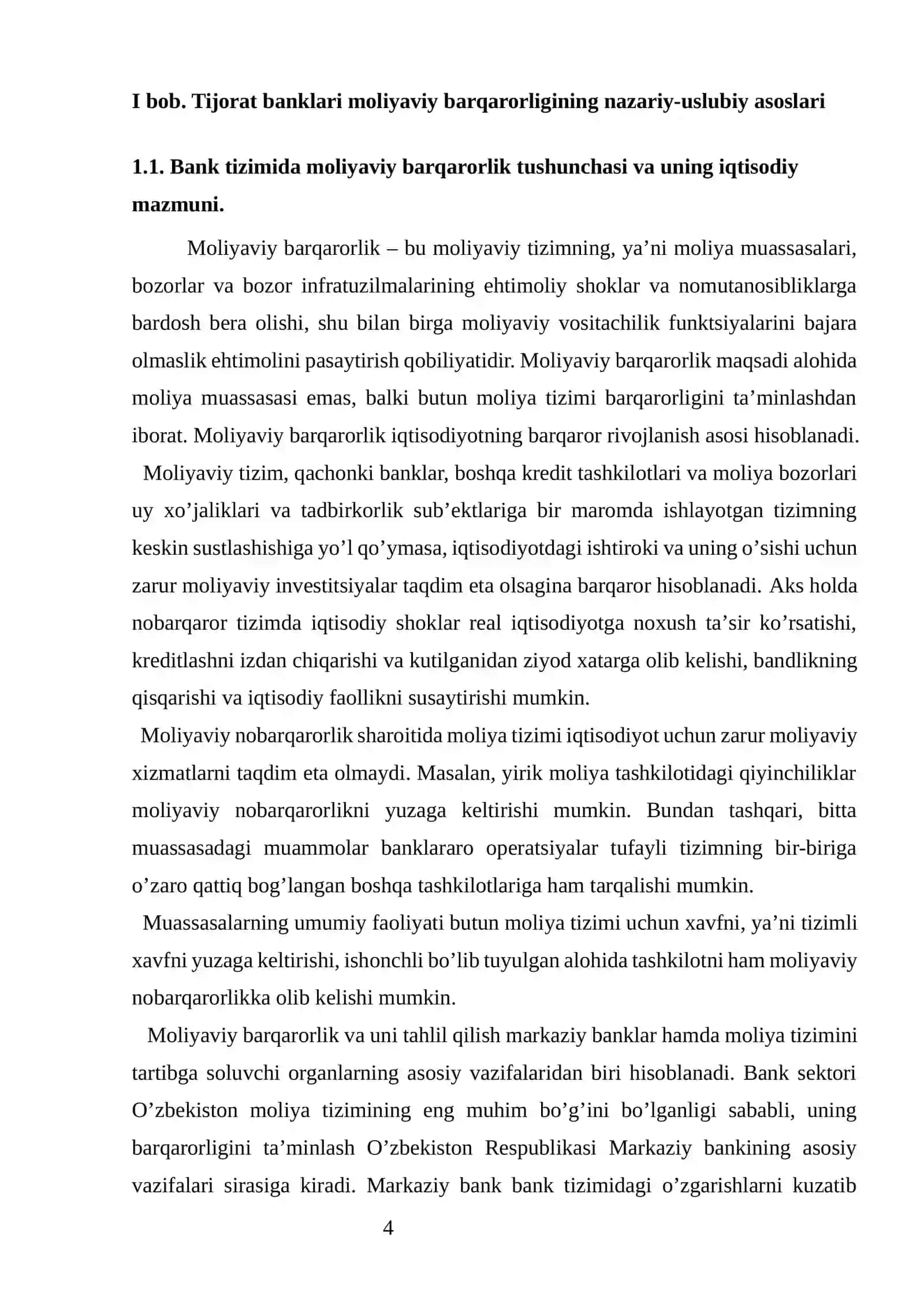 TIJORAT BANKLARINING MOLIYAVIY BARQARORLIGINI TAHLIL QILISH 4