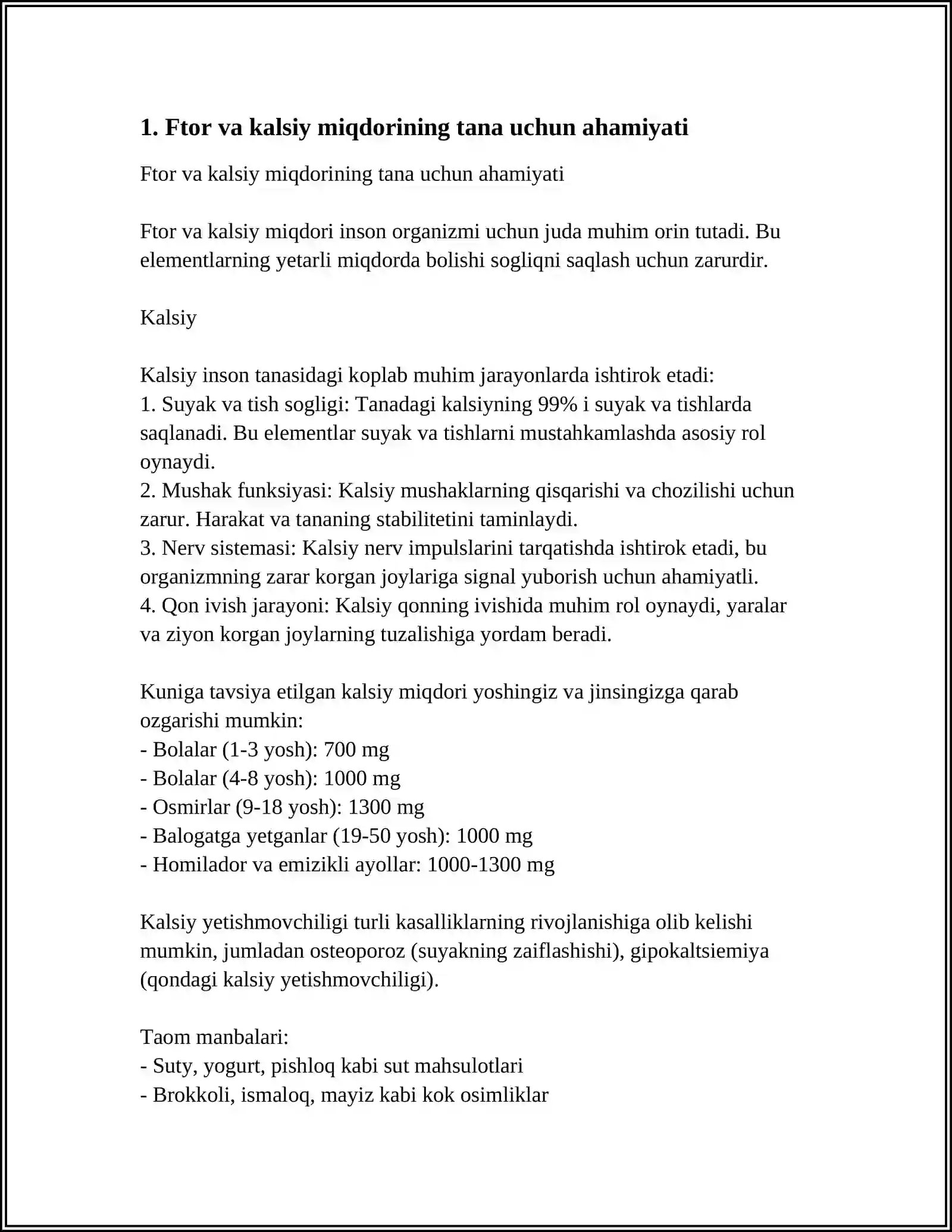 MIKROELEMENTLAR.FTOR,KALSIY MIQDORINING OSHIB KETISHI 4