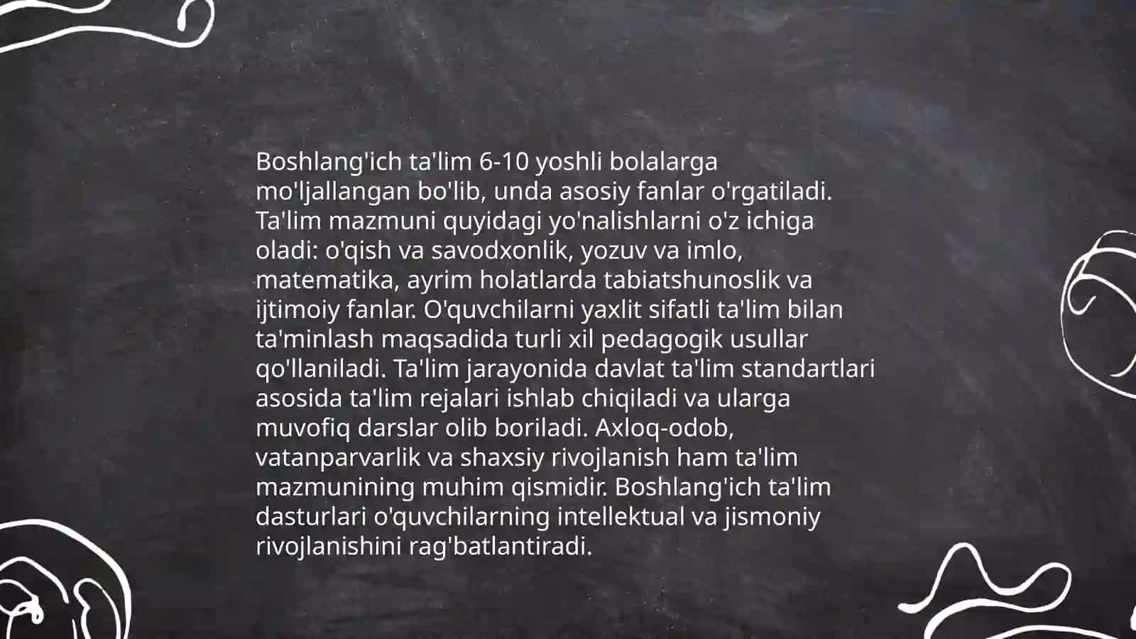 Boshlang'ich talim o'rta umumiy ta'limning asosiy va dastlabki bosqichlari 4