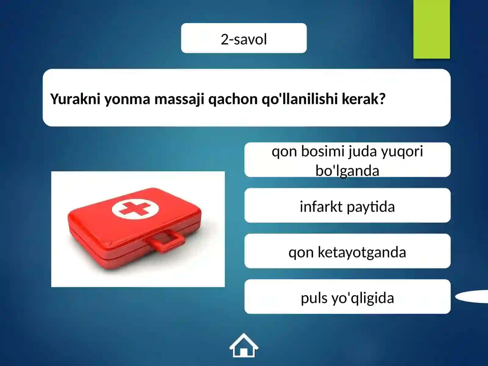 Kechiktirib bo'lmaydigan holatlarda birinchi tibbiy yordam 4