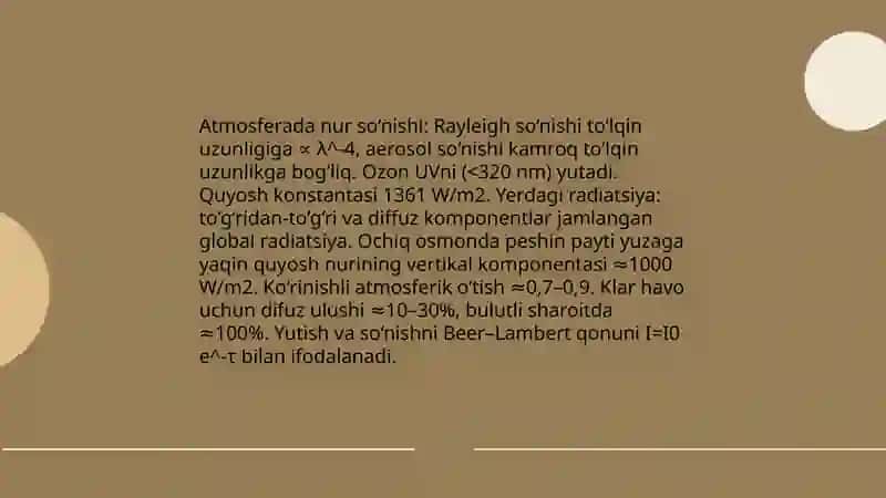 Muqobil va qayta tiklanuvchi energiya manbalarining fizik asoslari 4