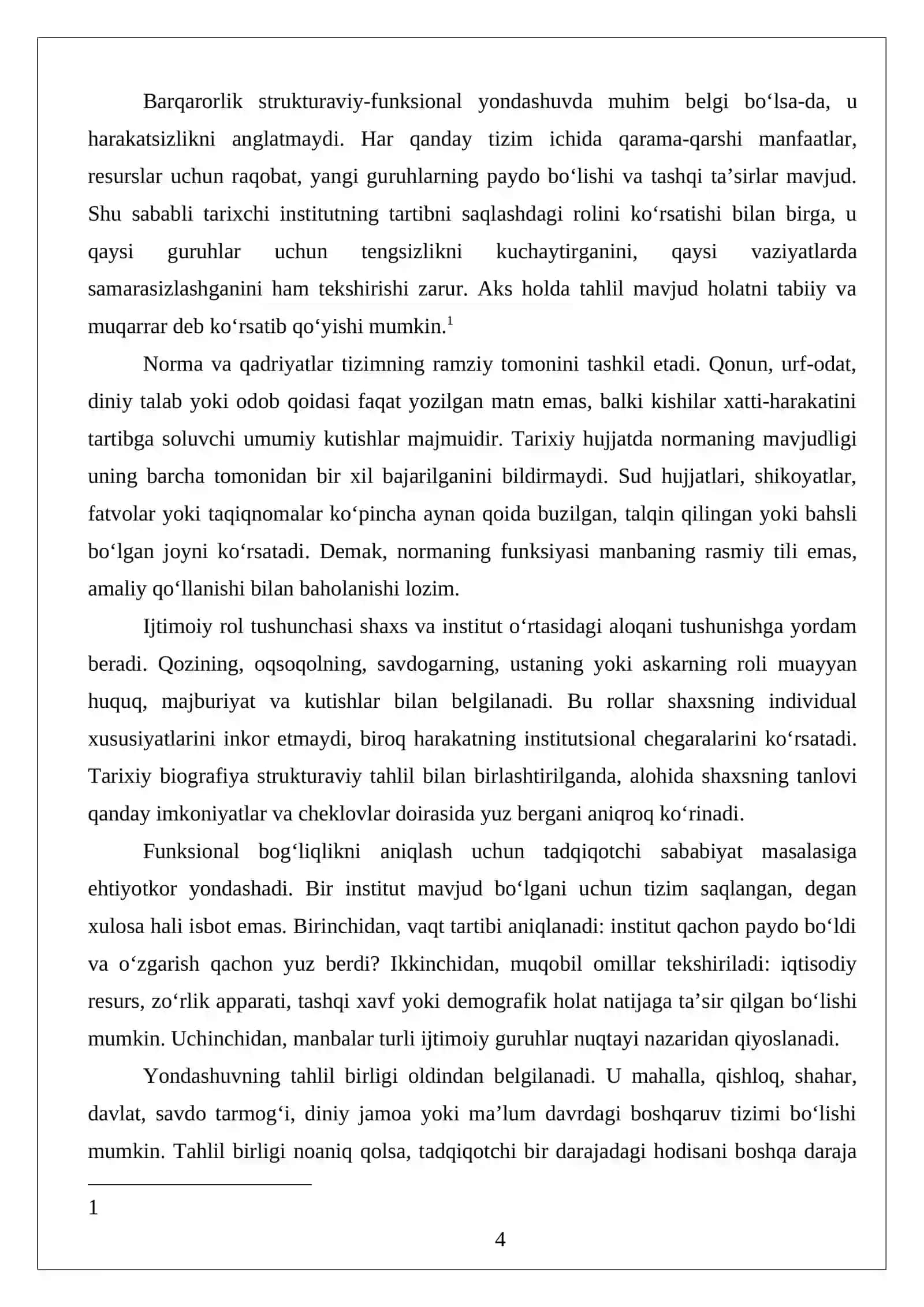 AN’ANAVIY TAHLIL USULLARI: STRUKTURAVIY-FUNKSIONAL YONDASHUVLAR 4