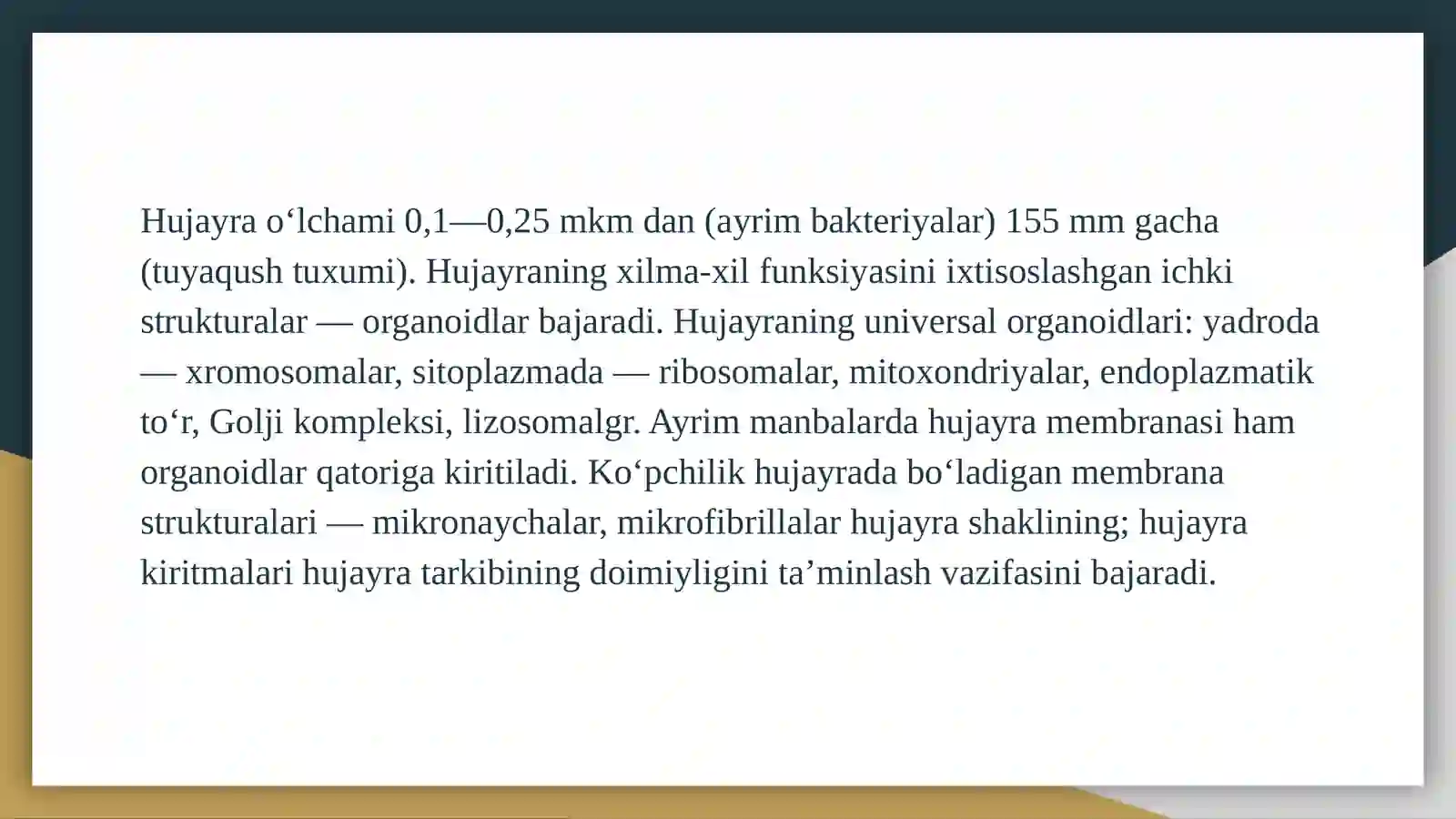 Hujayra (cellula) 4