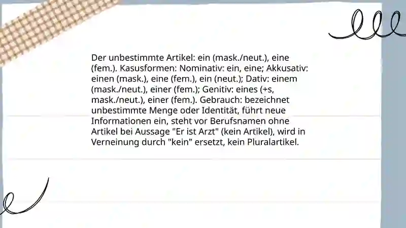 Die Artikel im Deutschen 4