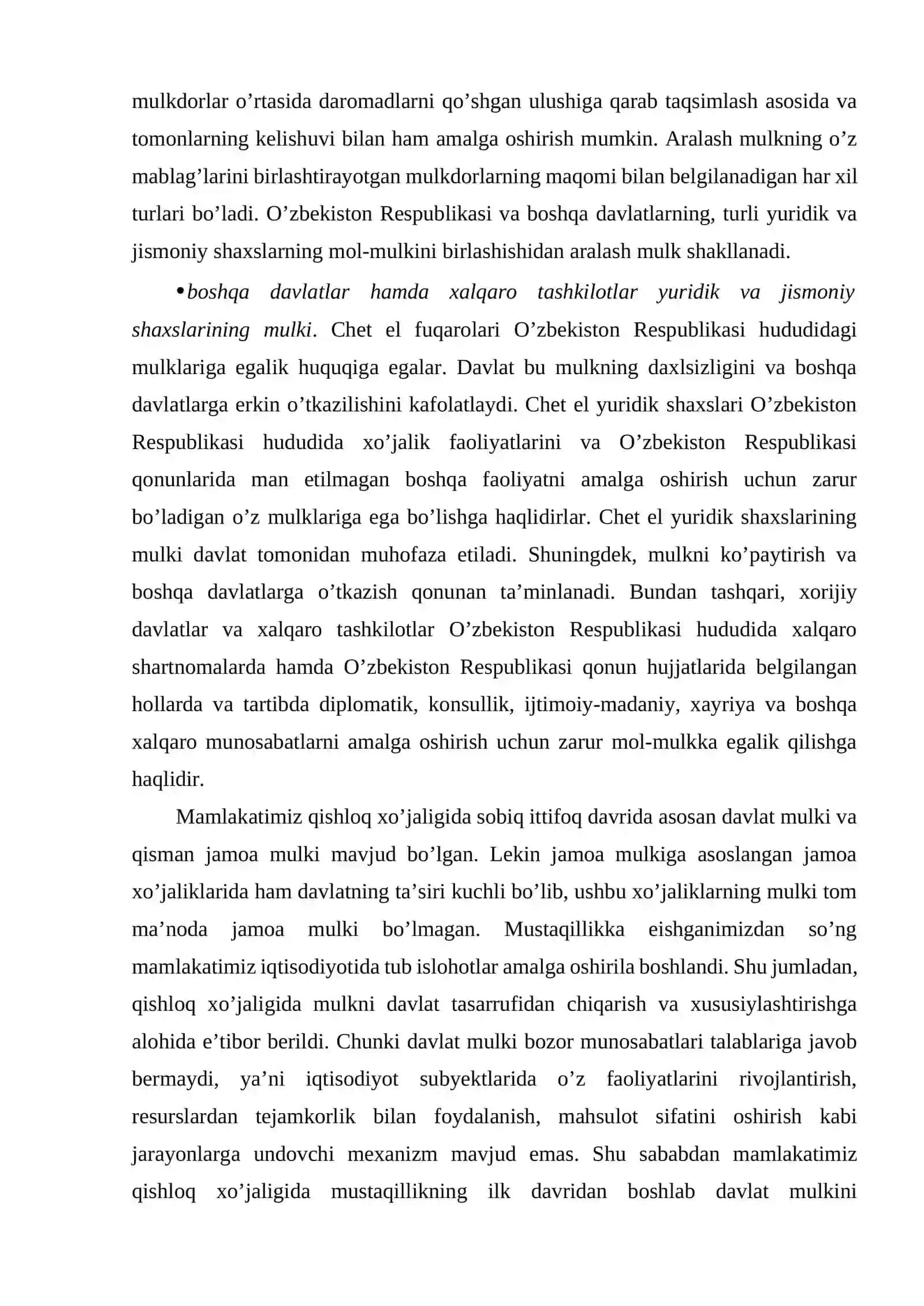 Qishloq xo’jaligida mulk va xo’jalik yuritish shakllarining samaradorligi 4