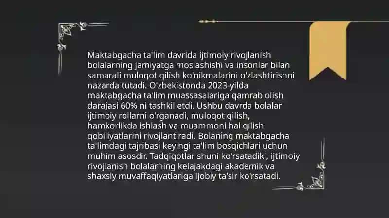 Maktabgacha ta'lim davrida yosh davrlarning òziga xos xususiyatlari 4