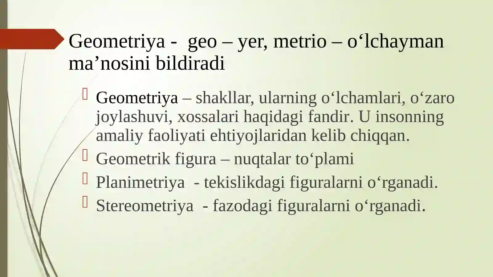 Geometriya elementlari: planimetriya 4
