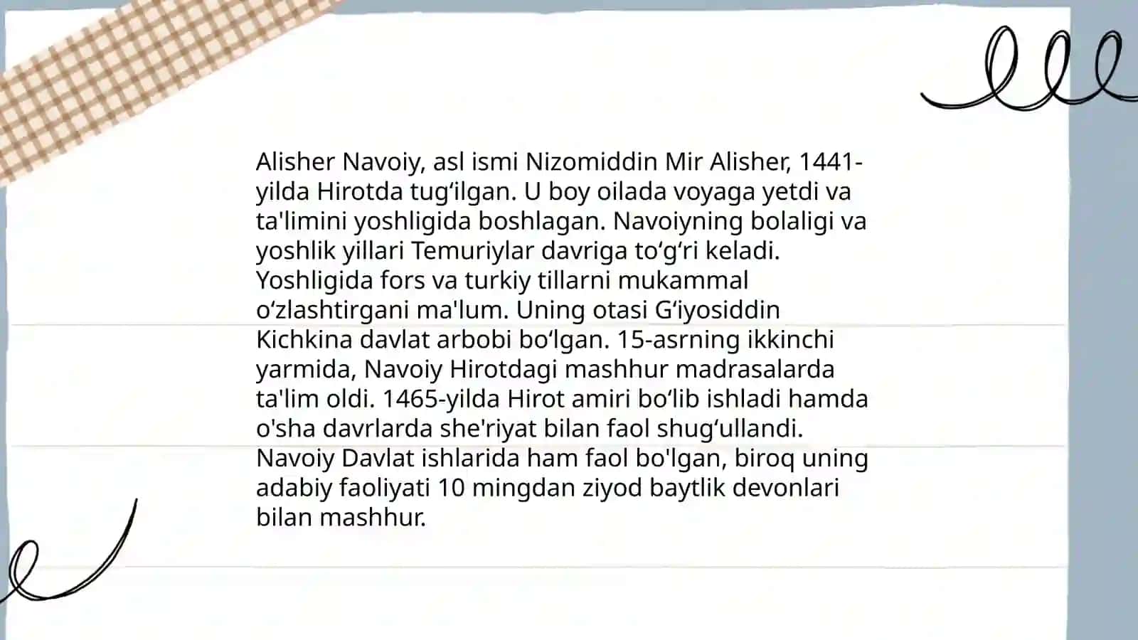 Alisher Navoiy hayoti va ijodiy faoliyati 4