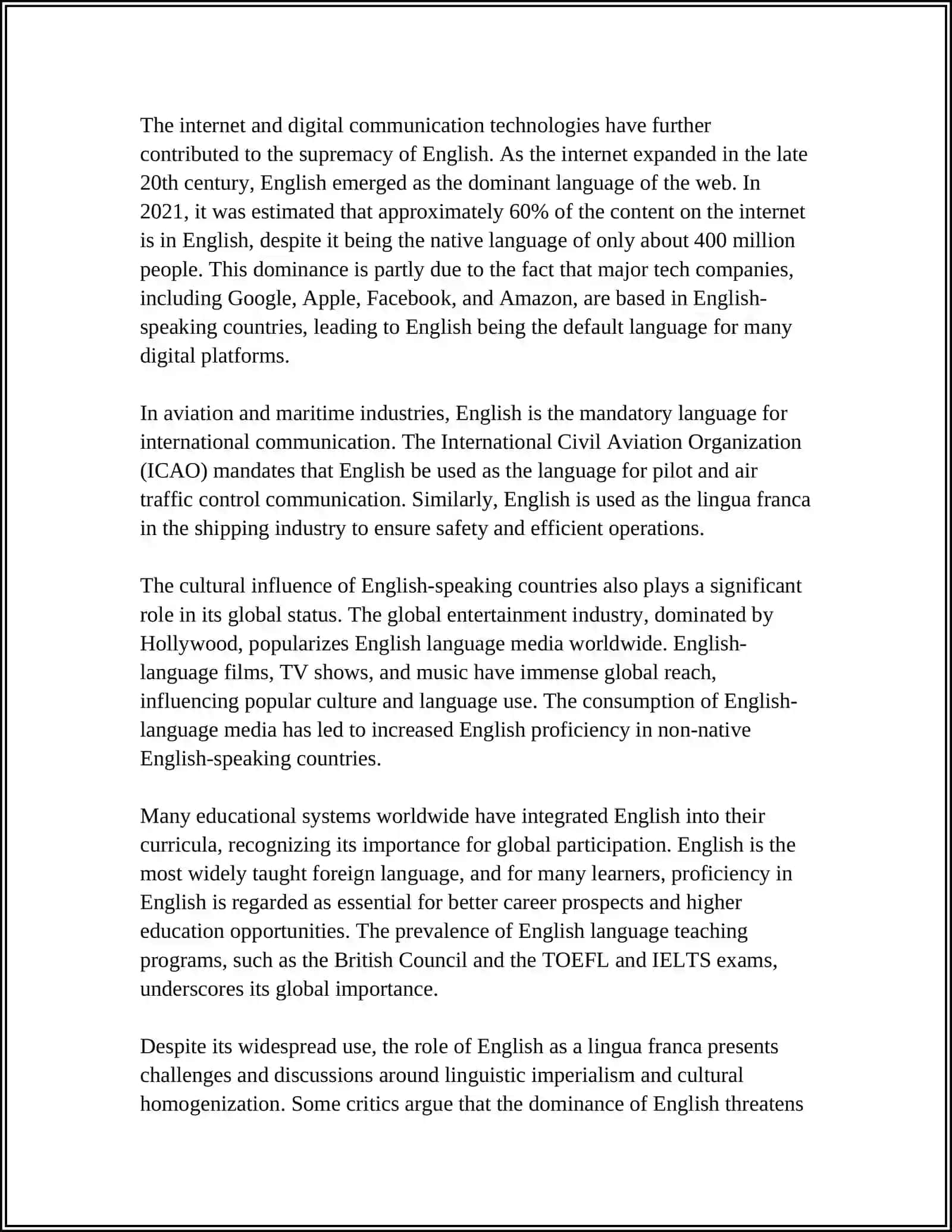 English as the Language of Communication 4