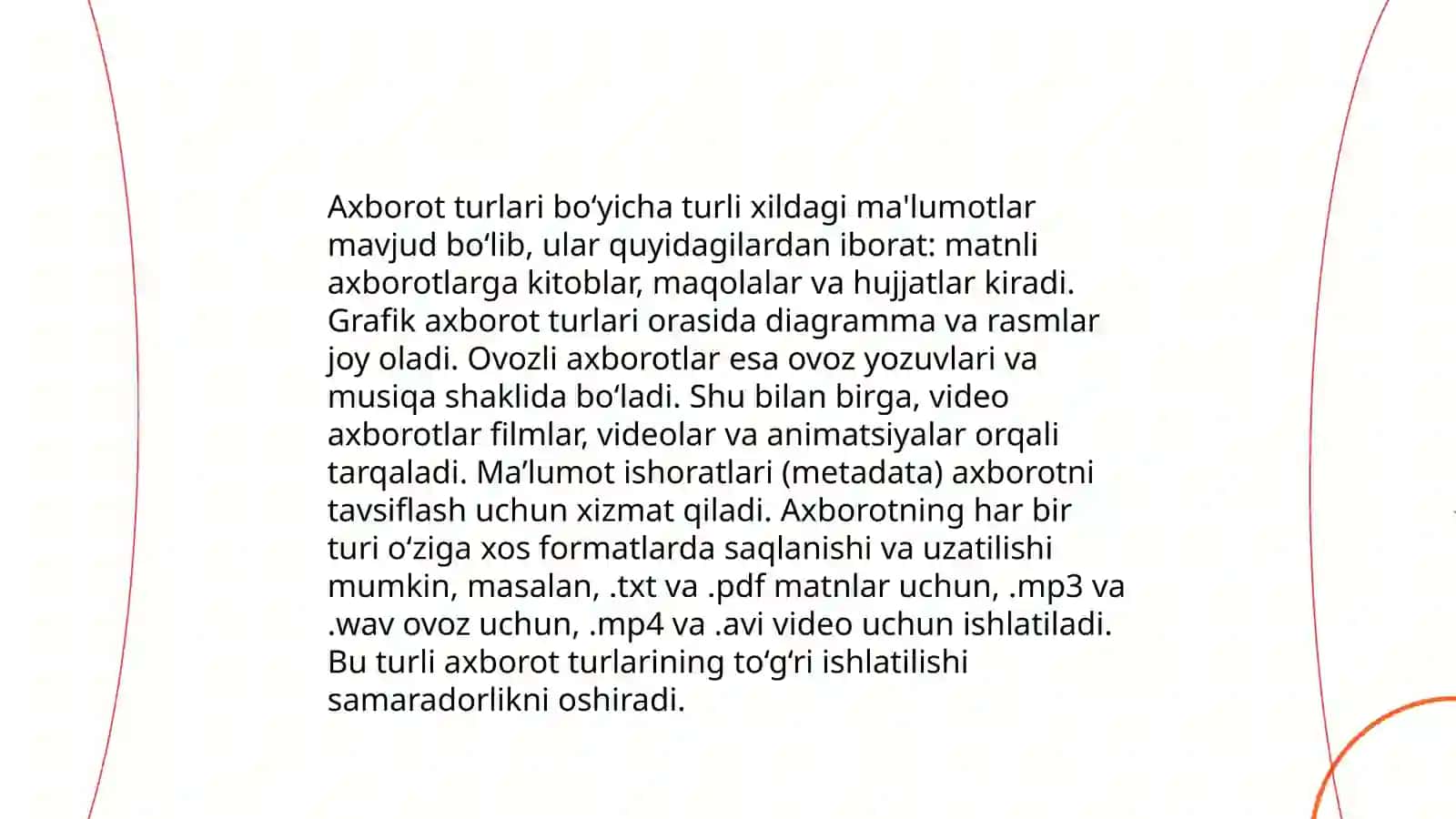 Axborot haqida tushuncha va axborot turlari 4