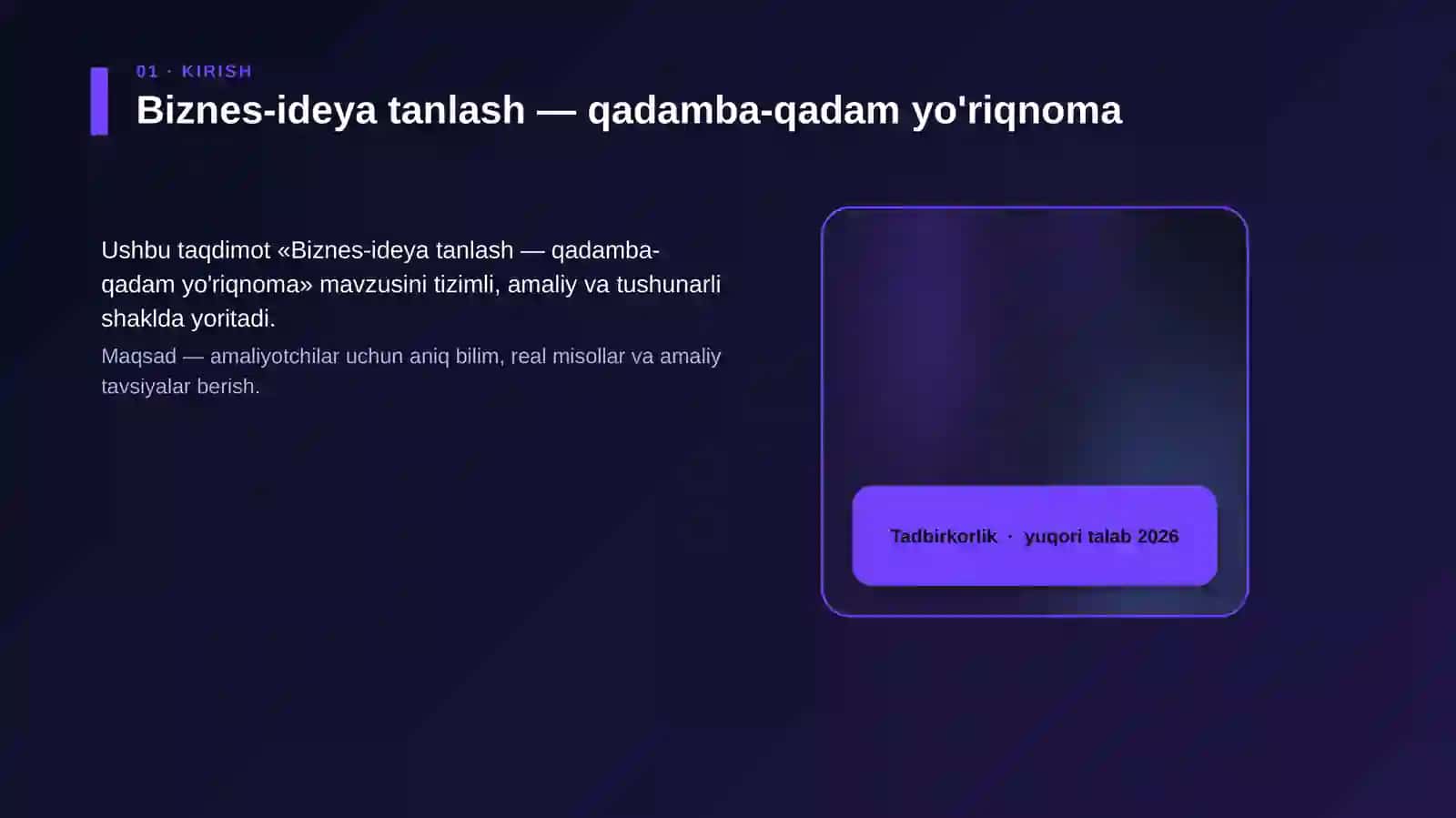Biznes-ideya tanlash 4