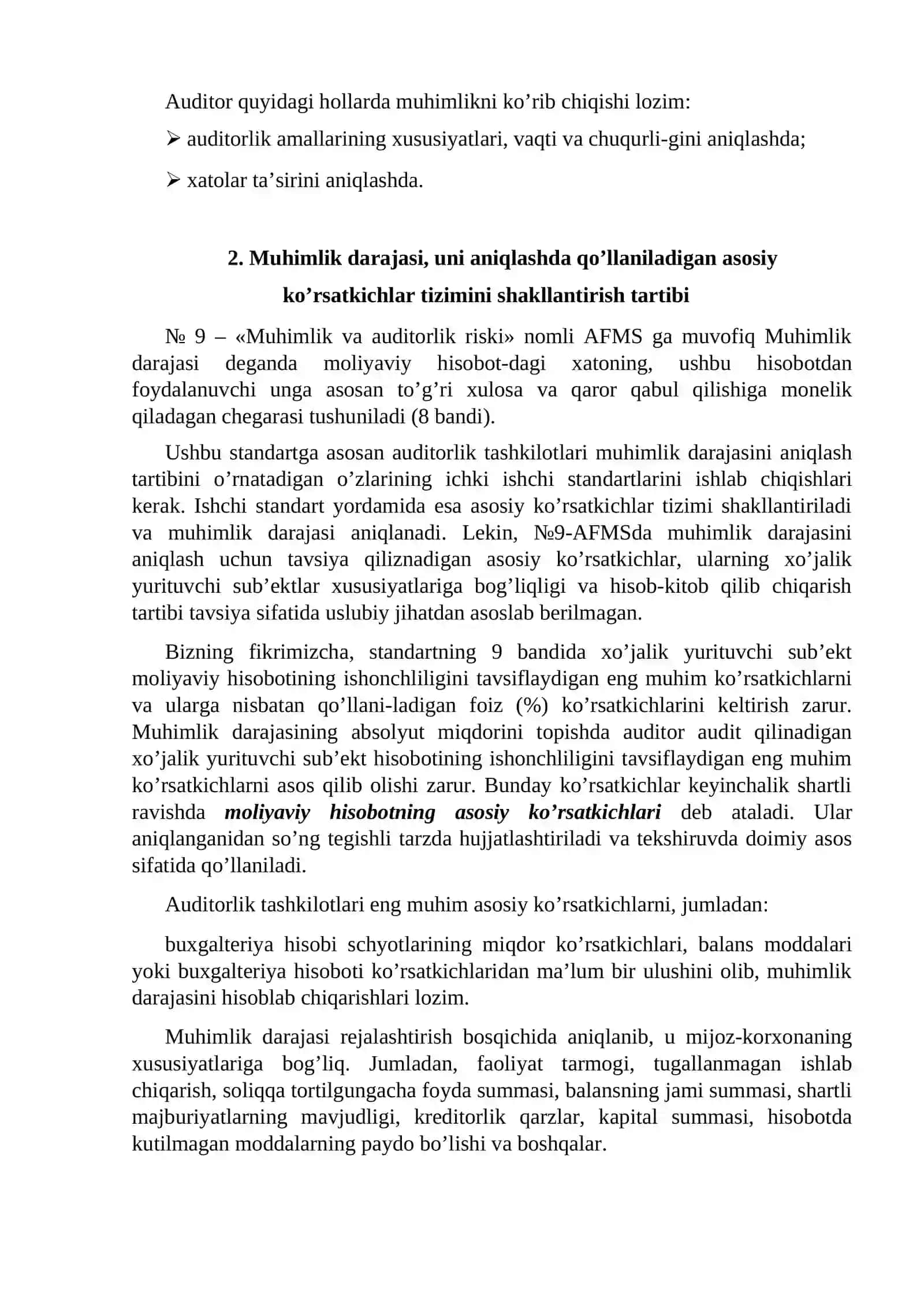 Auditda muhimlik tushunchasi va auditorlik tavakkalchiligi 4