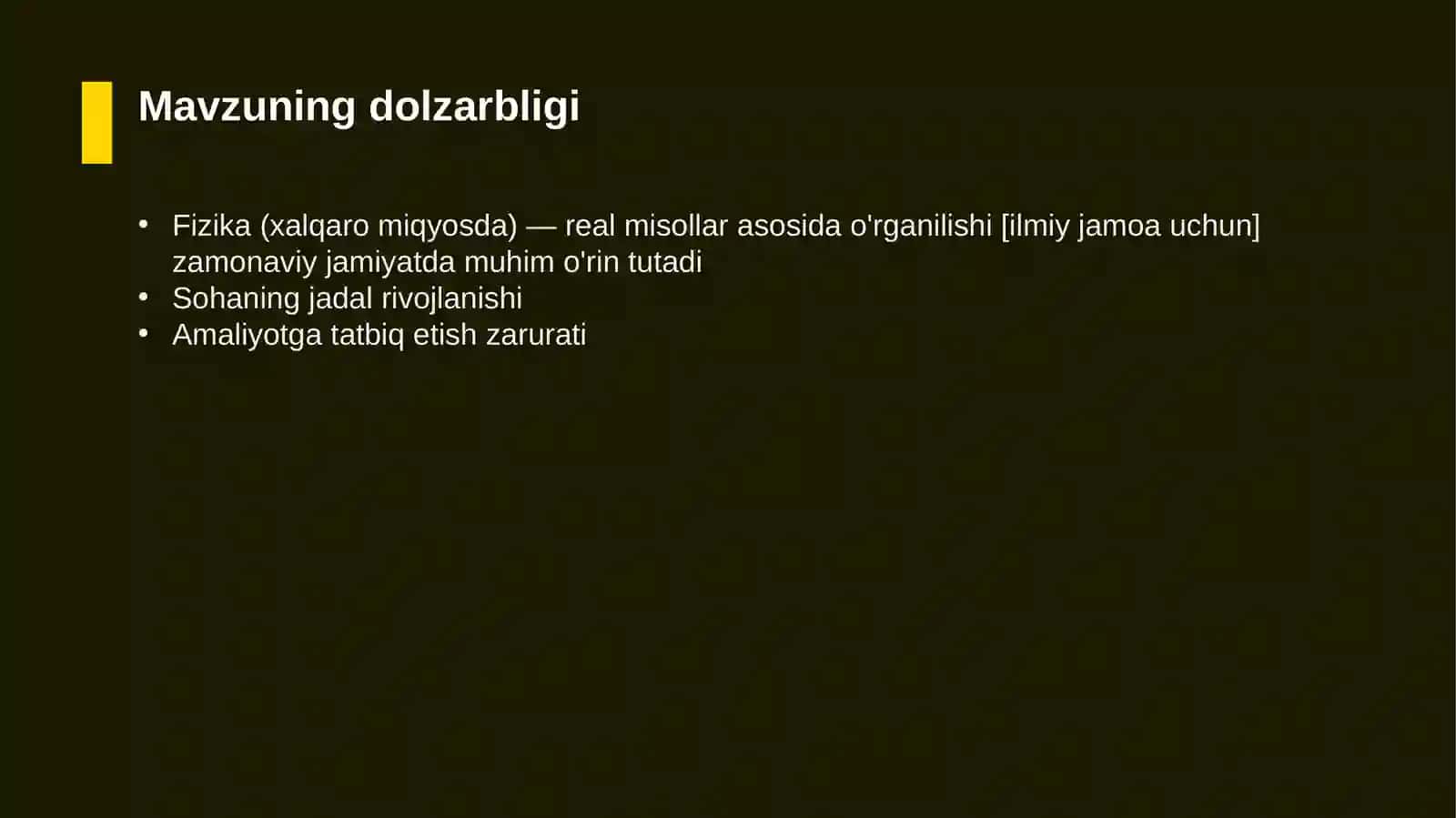Fizika (xalqaro miqyosda) — real misollar asosida o'rganilishi [ilmiy jamoa uchun] 4