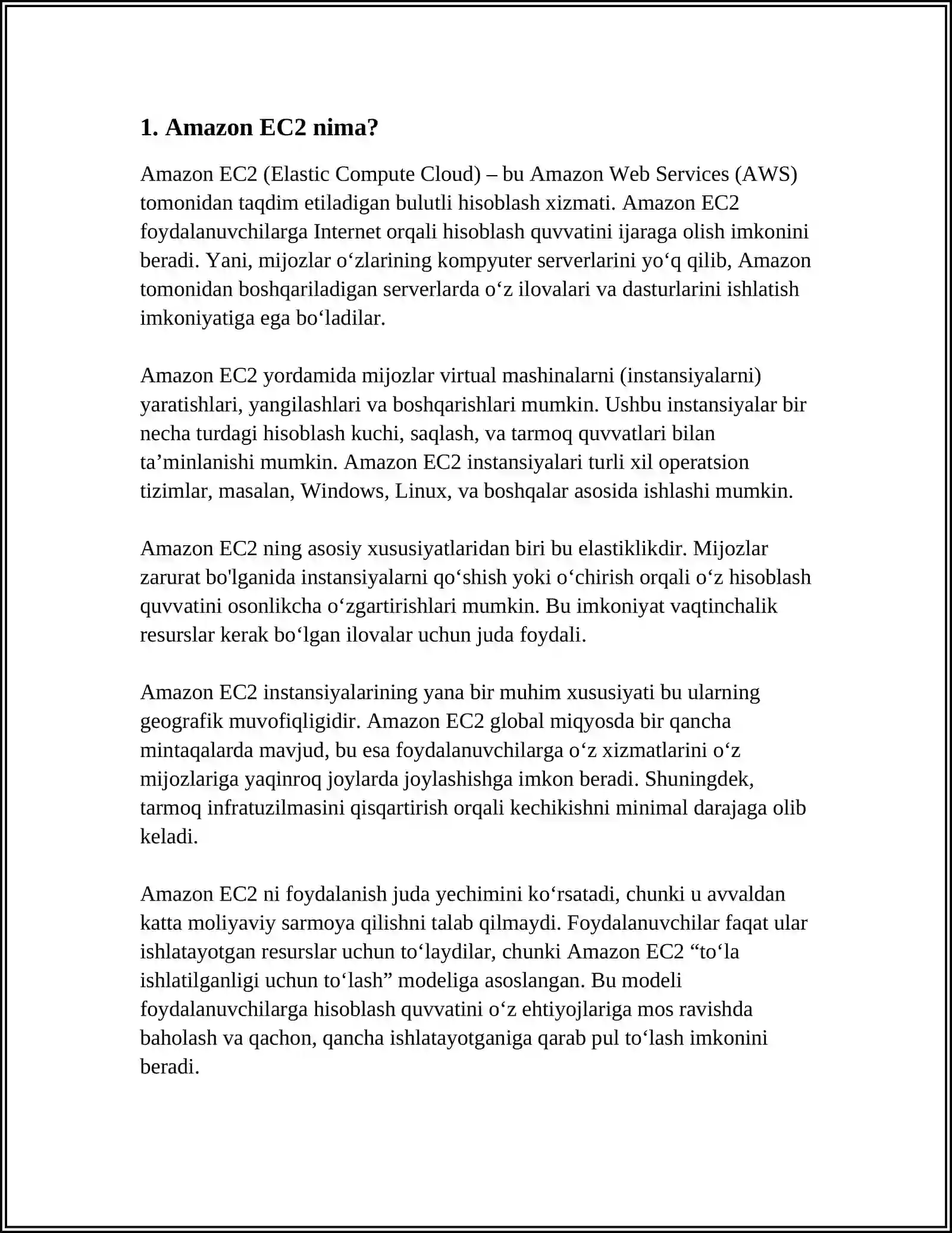 AMAZON EC2 MISOLIDA VIRTUAL SERVERLAR YARATISH 4