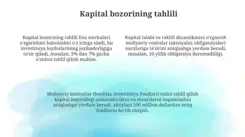 Mehnat, Kapital va Yer Bozorlarini Tahlil Qilish 4