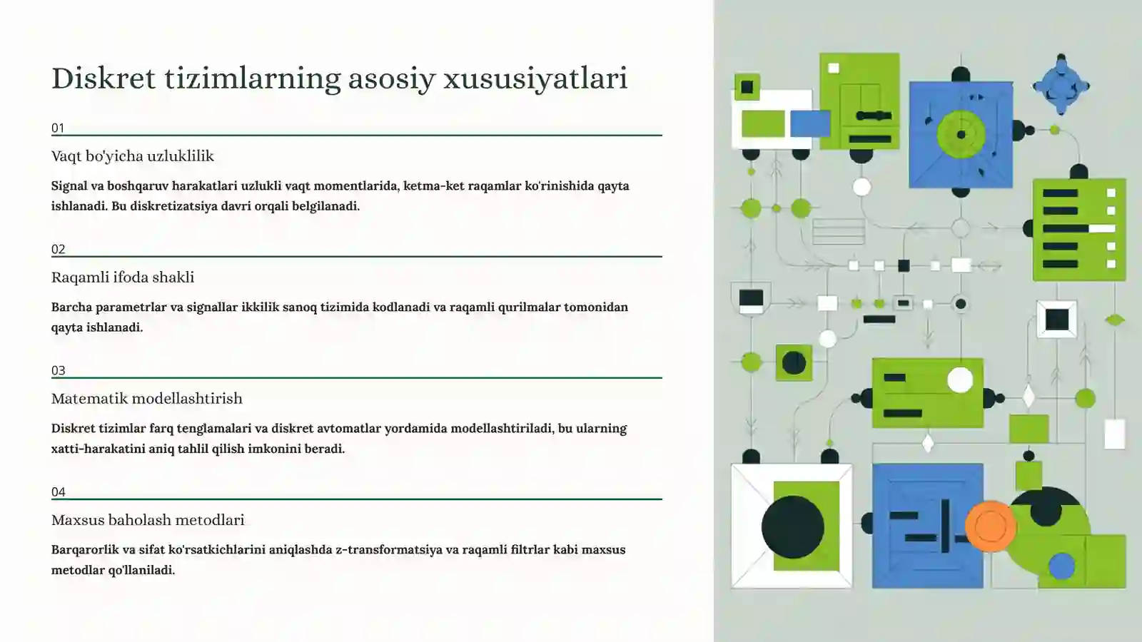 Diskret (Raqamli) Tizimlarning Xususiyatlari 4