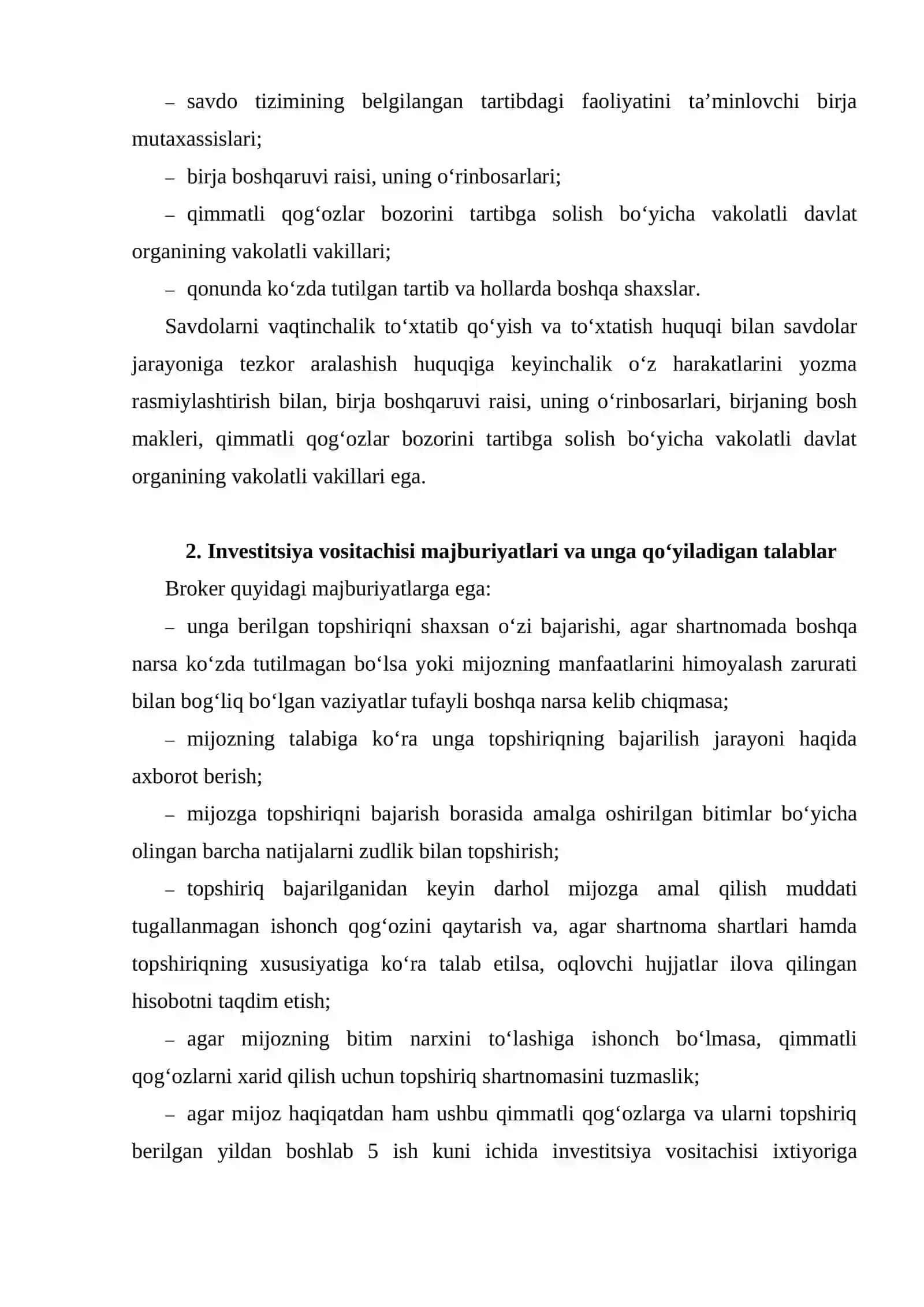 Birja ishida vositachilik faoliyati 4