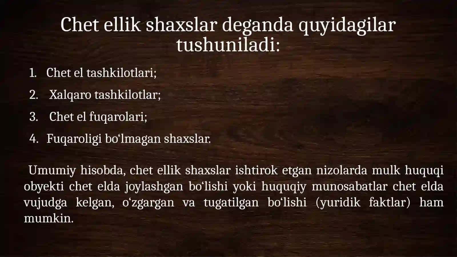 IQTISODIYPROTSESSIDA CHЕT EL FUQAROLARI VA TASHKILOTLAR, FUQAROLIGI BO‘LMAGAN SHAXSLARNING ISHTIROKI 4