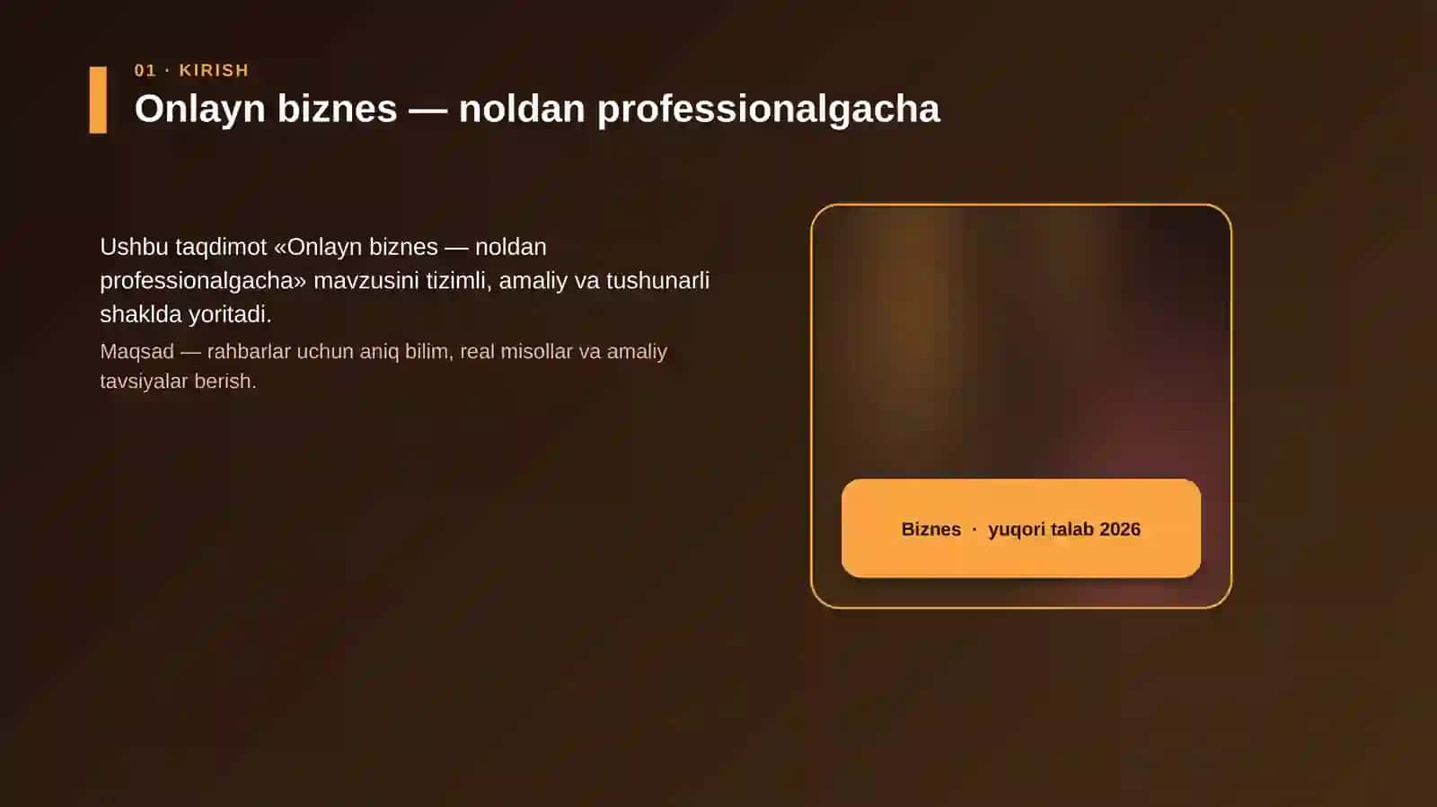 Onlayn biznes — noldan professionalgacha 4