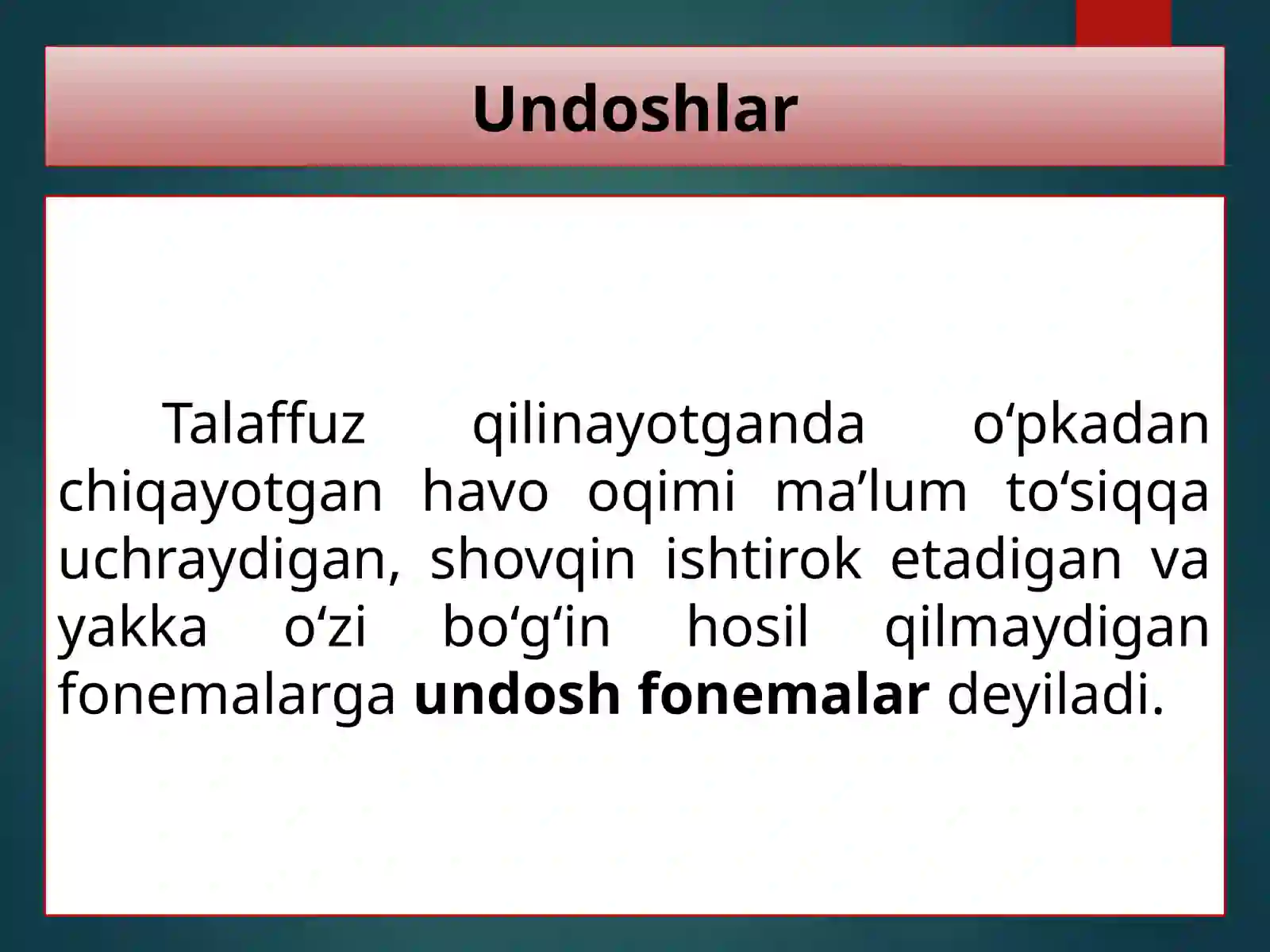 5-sinf. Undosh tovushlar 4
