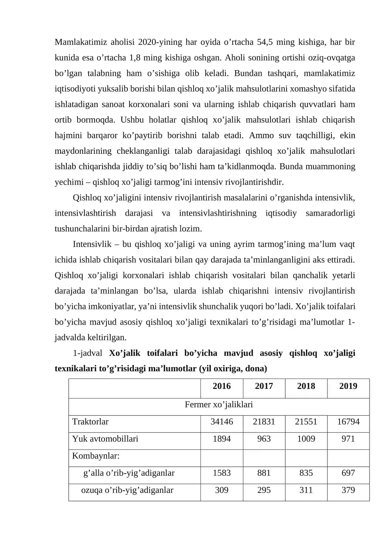 Qishloq xo’jaligini intensivlashtirishning samaradorligini oshirish 4