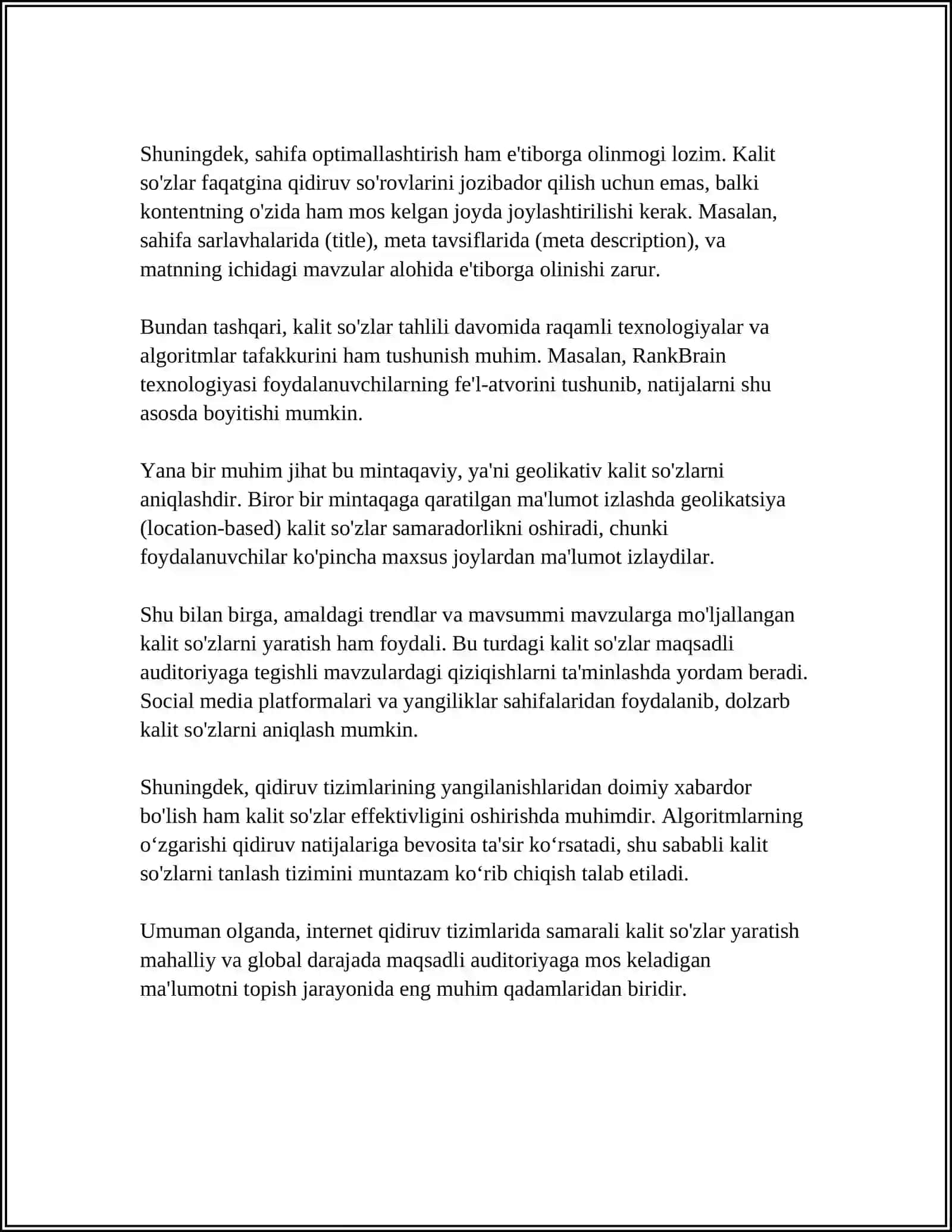 INTERNET QIDIRUV TIZIMIDA AXBOROTLAR QIDIRISH VA TANLANGAN AXBOROTLARNI OLISH 4