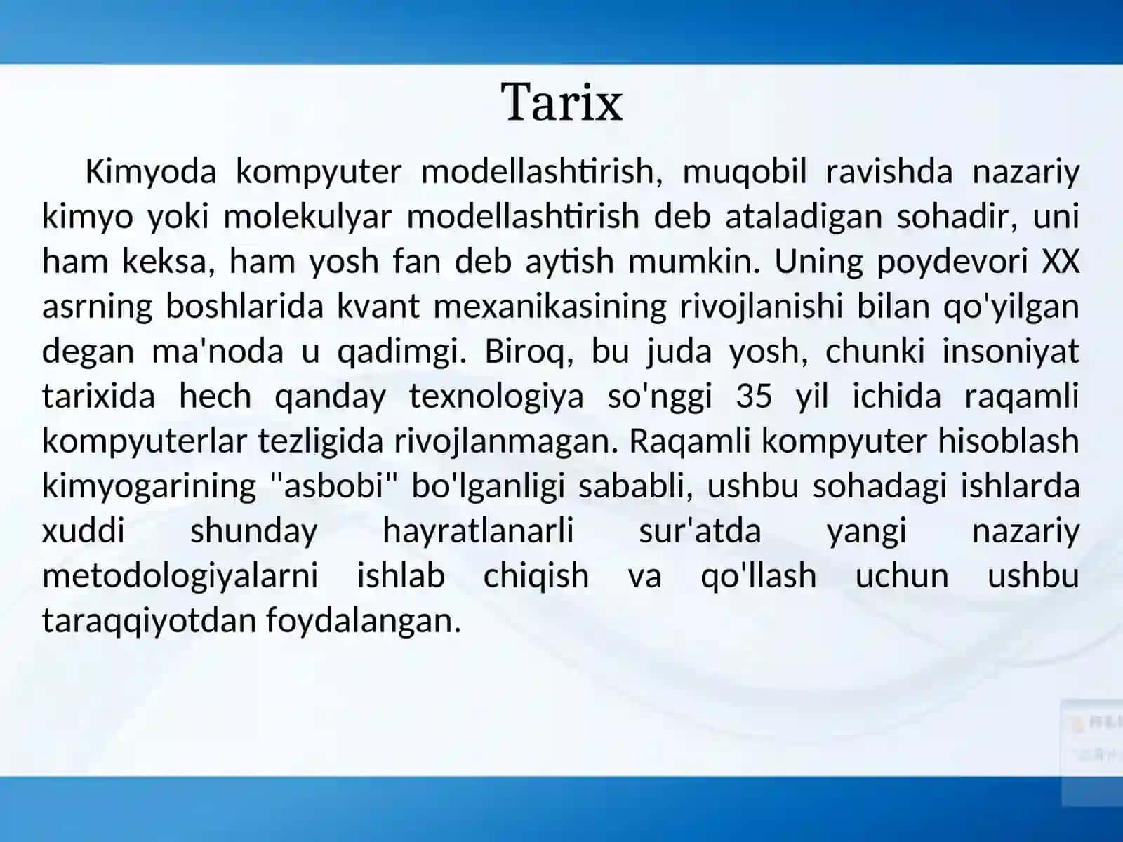 KIMYODA KOMYUTER MODELLASHTIRISH 4