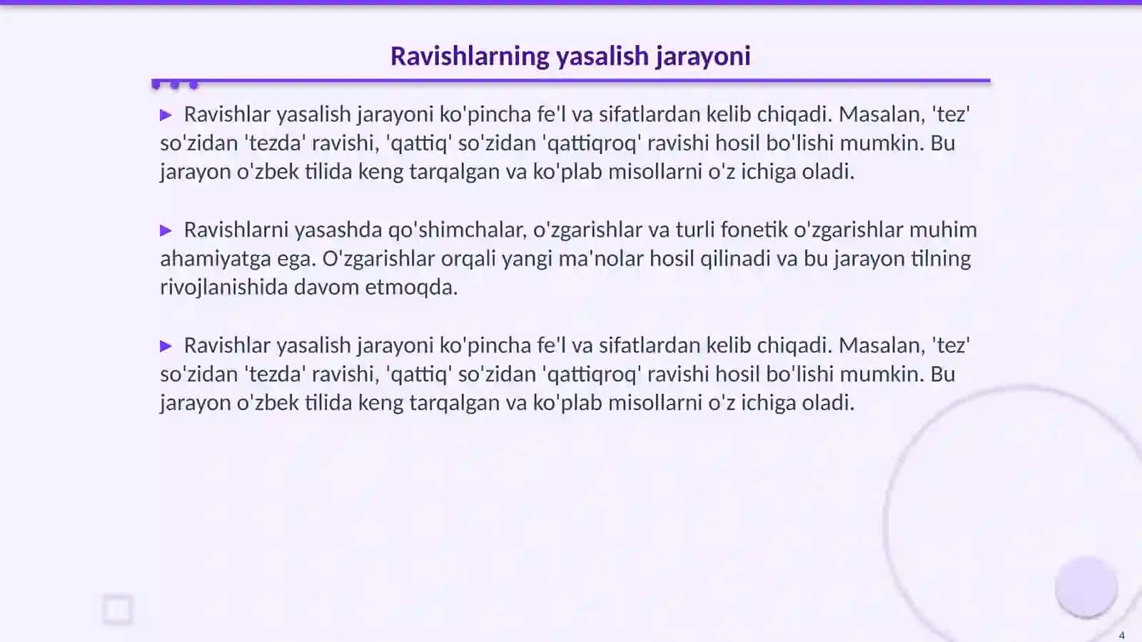 Ravishlarning yasalishi 4