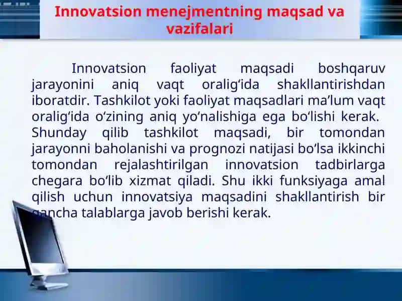 Zamonaviy innavatsion strategiyalar va innavatsiyalar marketingi 4