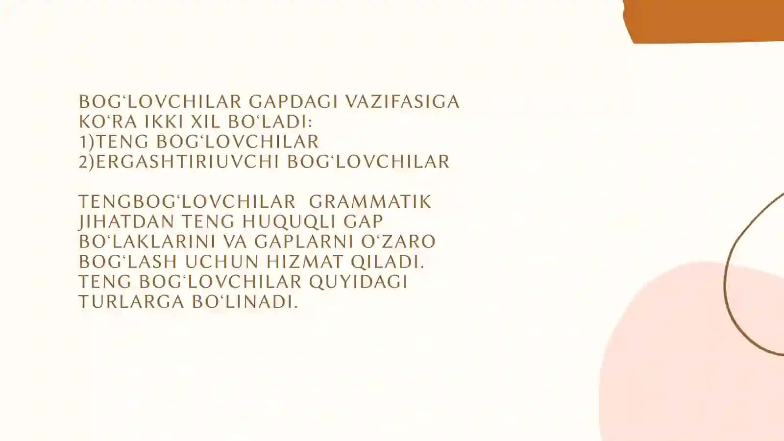 Bogʻlovchilar 4
