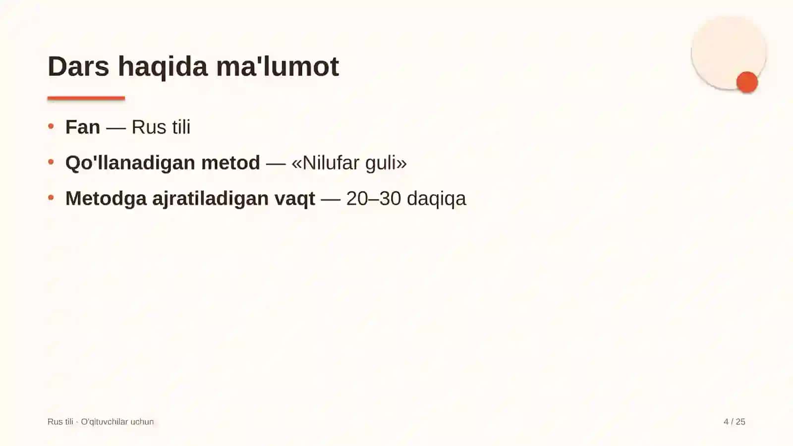 rus tili darslarida nilufar guli metodidan foydalanish 5101 4