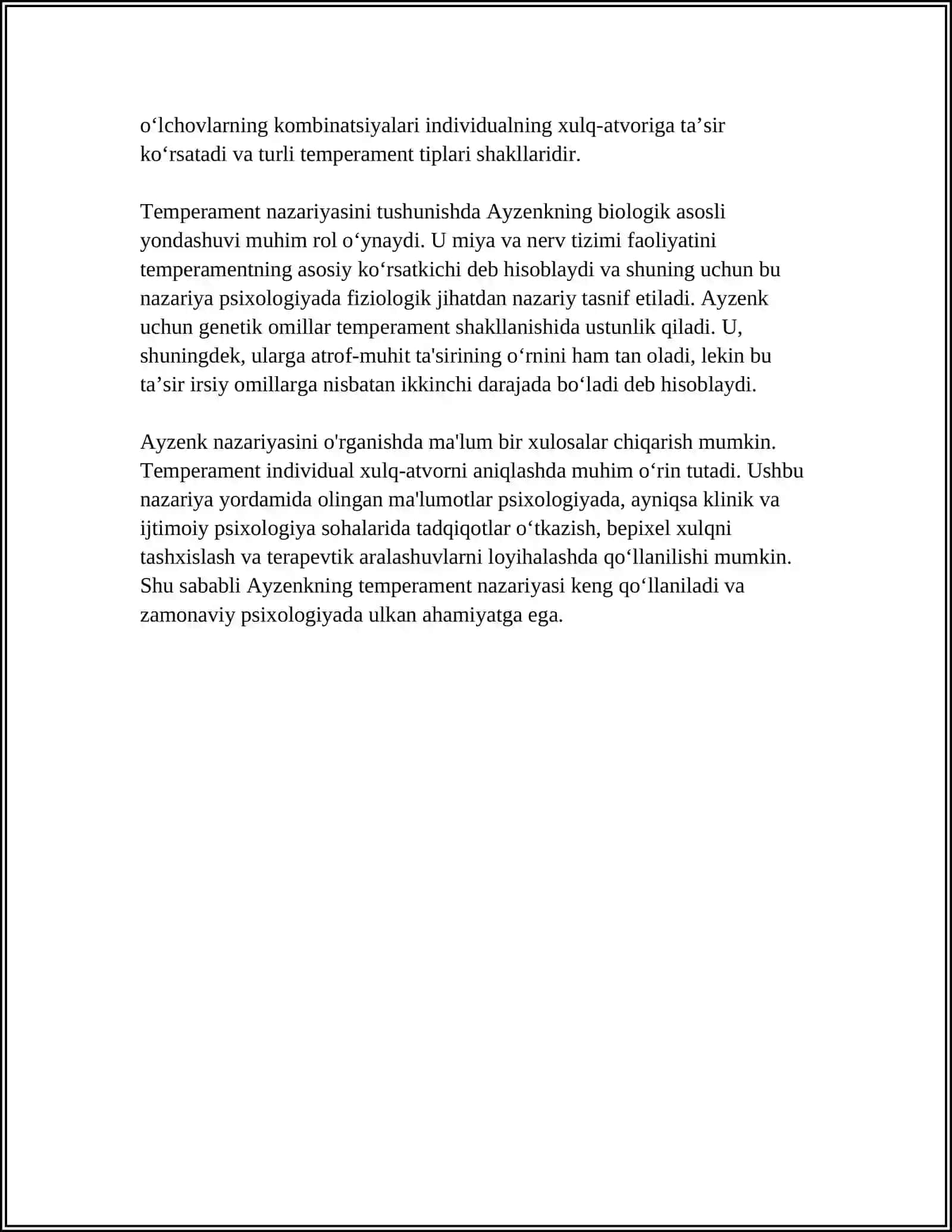 AYZENKNI TEMPERAMENT METODINI ÕTKAZISH VA UNI TAHLIL QILISH 4