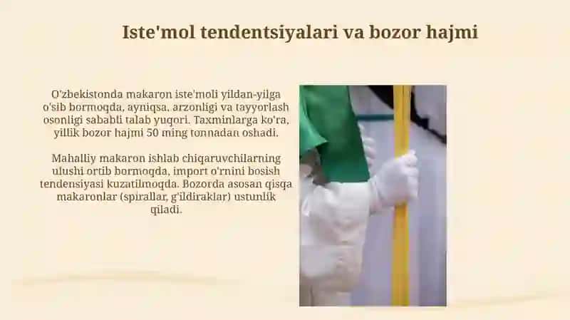 O'zbekiston makaron sanoatining rivojlanish holati 4