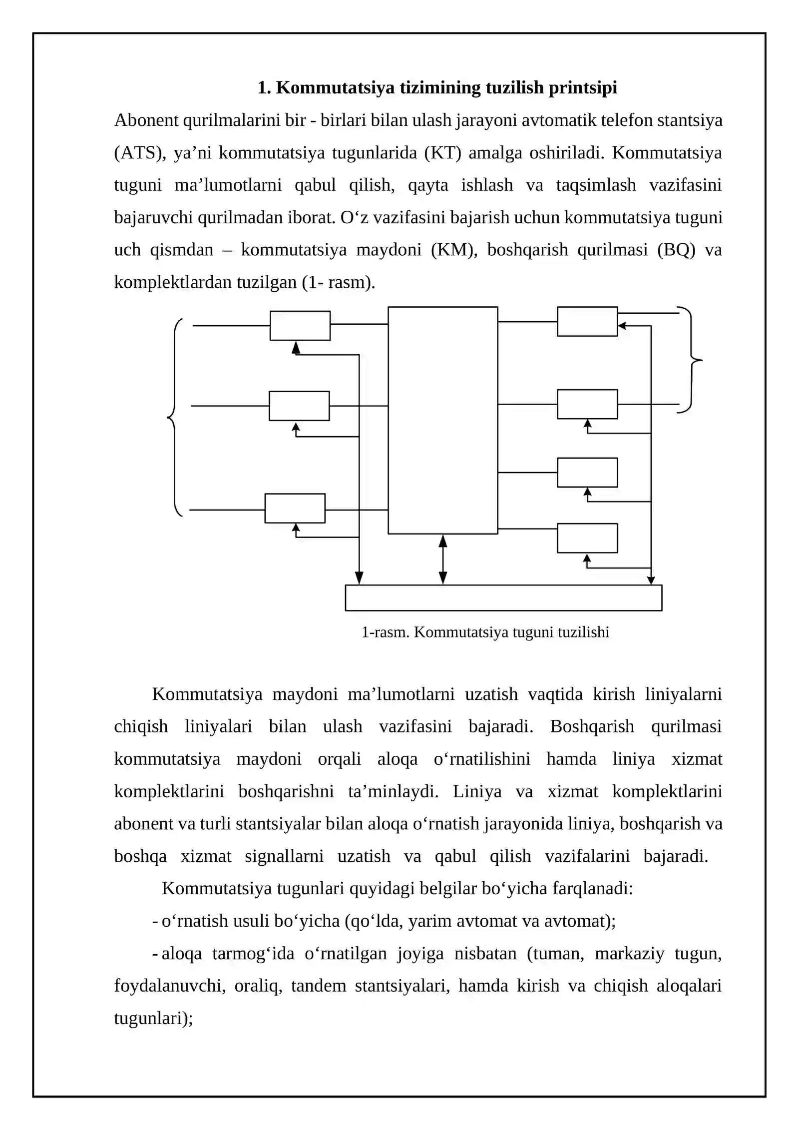 Kommutatsiya tizimlariga hizmat ko‘rsatish asoslari 4