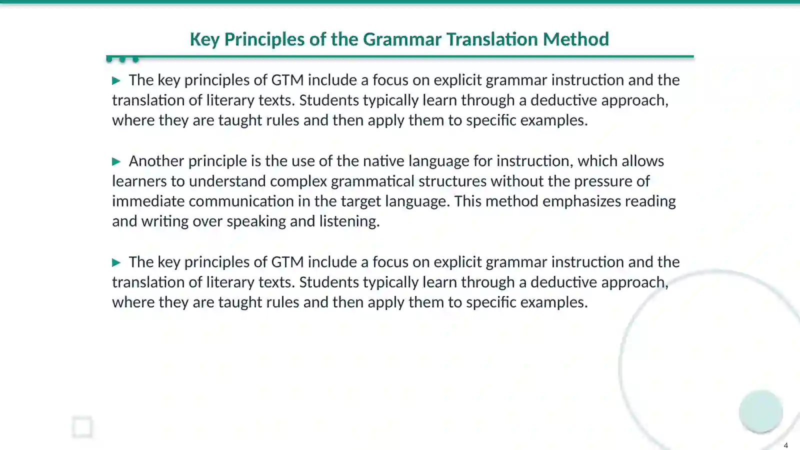 The grammar translation method 4
